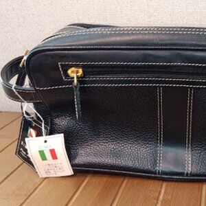Simbolo by Paolo Mariotti Italy Toiletry Bag Black Faux Leather